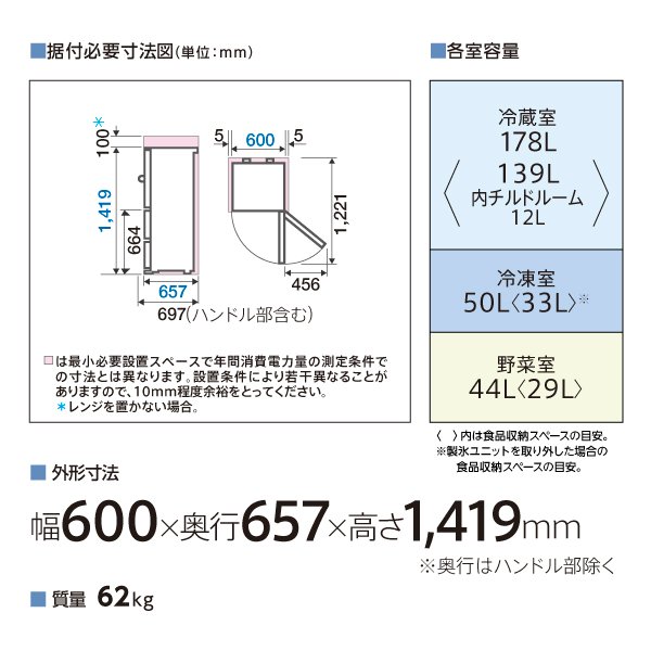 AQR-SV27P | 容積：272L | SVシリーズ | 冷蔵庫 | アクア株式会社（AQUA）