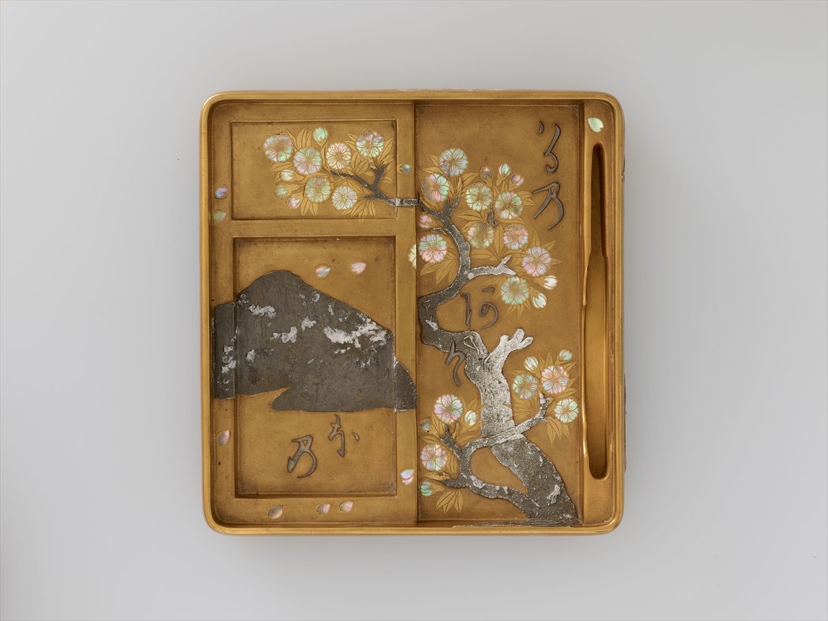 光琳蒔絵硯箱 アンティーク 年代物 美術品 骨董品 光琳蒔絵硯箱