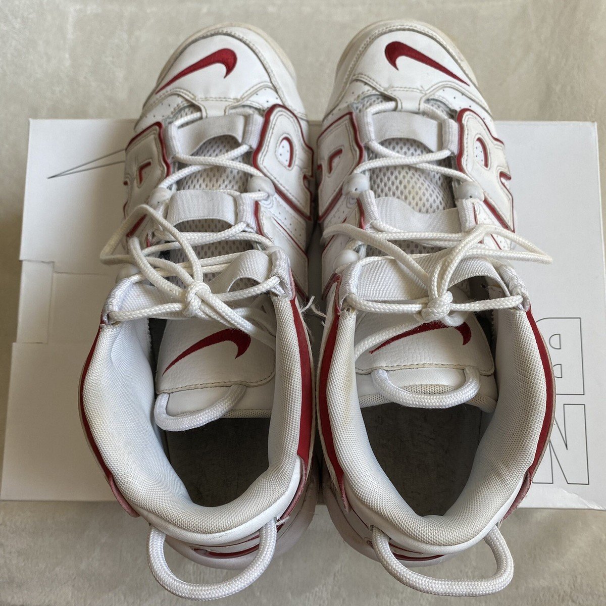 Size 10 - Nike Air More Uptempo White Varsity Red 2018 - No OG Box