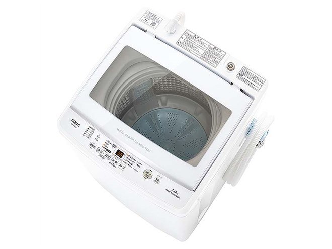 AQUA、「ワイドガラストップ」を採用した7/8/9kgモデルの全自動洗濯機