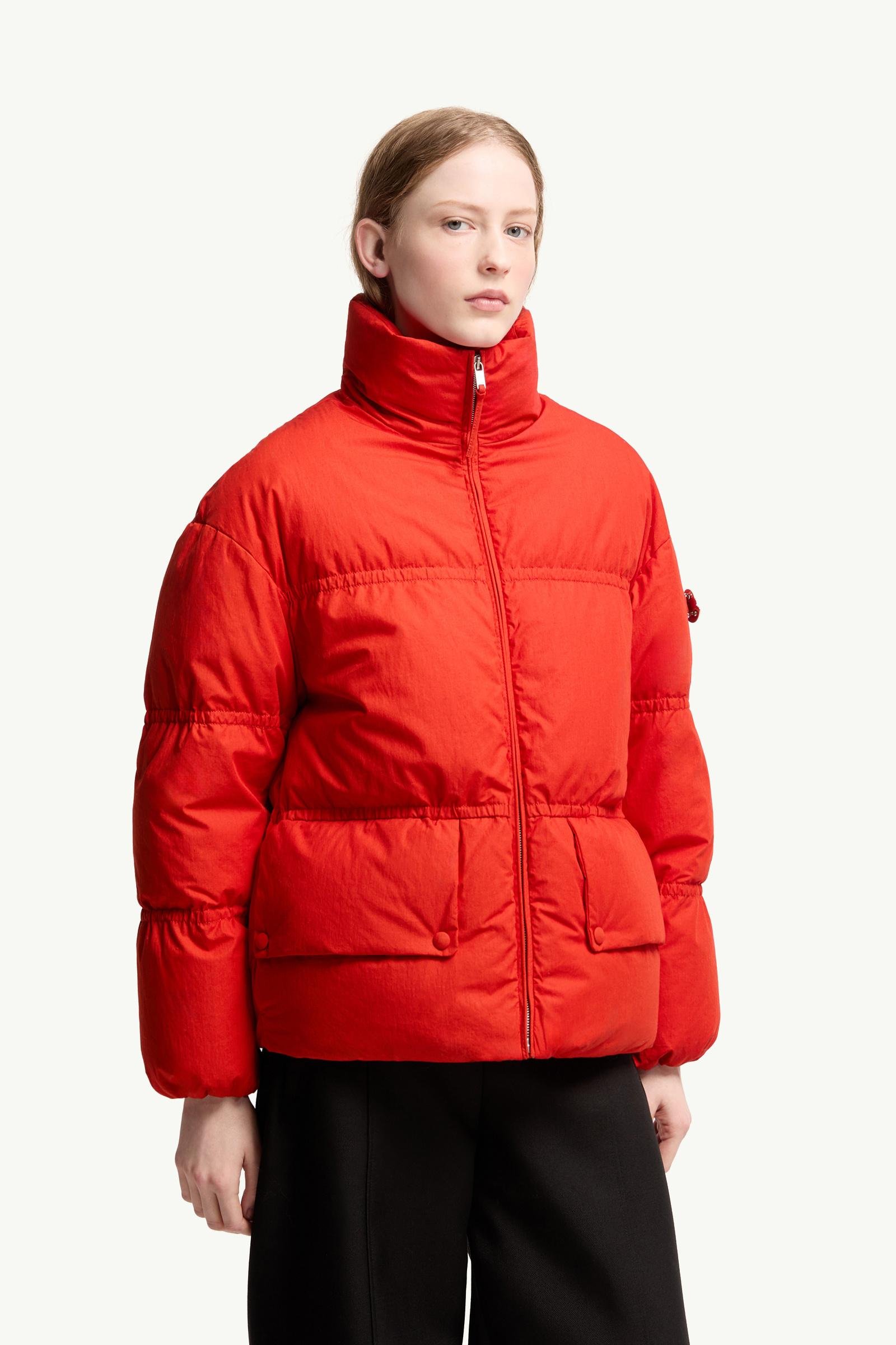 Orange Red Moncler + JIL SANDER Mimimycin Short Down Jacket