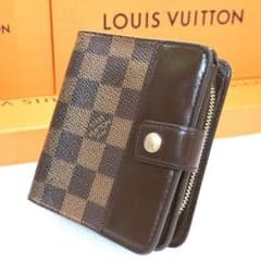 美品】ルイヴィトン ダミエ コンパクトジップ 二つ折り財布 正規品