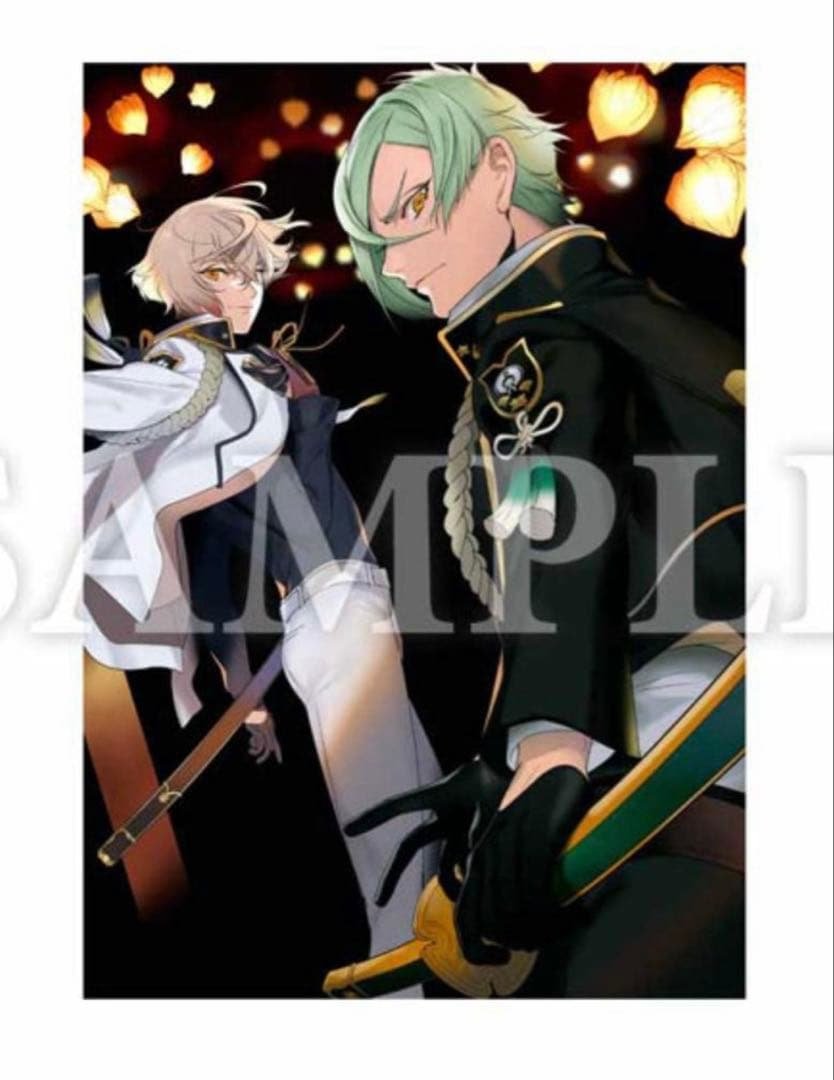 刀剣乱舞 現世遠征 都結び 灯結び展 複製原画 源氏　髭切　膝丸A4サイズ クリアファイル 髭切＆膝丸 灯結び展描きおろしイラストA4クリア