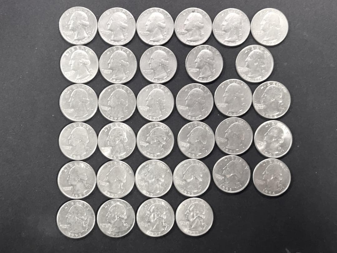 M1284【ワシントンクォーターダラー 1965年～1998年まとめて34年間