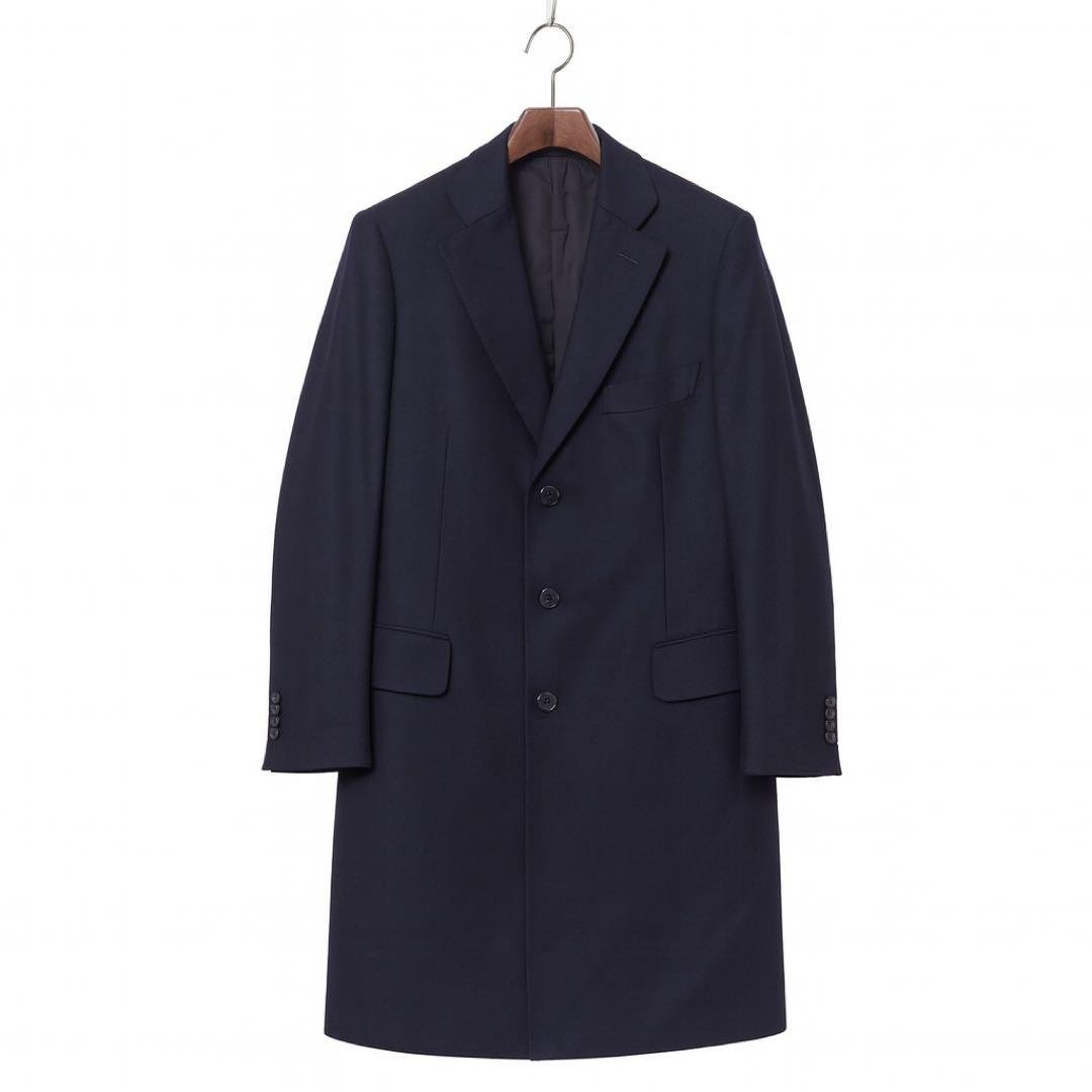 最終値下げ美品バーニーズニューヨーク チェスターコート カシミヤ ネイビー BARNEYS NEWYORK バーニーズ ニューヨーク カシミヤ チェスターコート