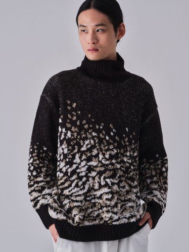 Raicho Jacquard Top - black | tunica-knit